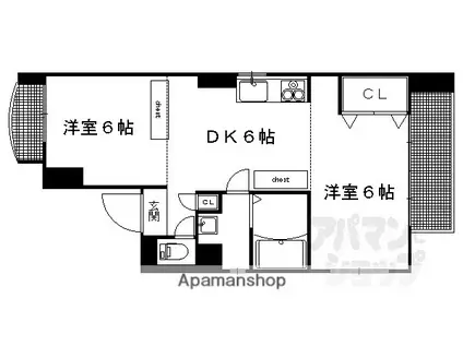 八星ハイツ(2DK/4階)の間取り写真