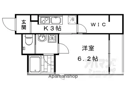 エルミタージュ 二条聚楽(1K/2階)の間取り写真