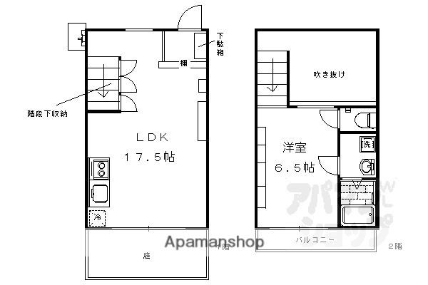 トゥインハウス北大路(1LDK)の間取り写真
