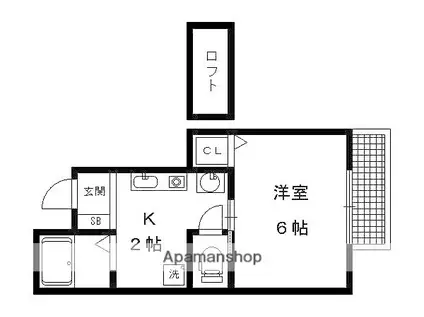 ファミール吉葉(1K/2階)の間取り写真