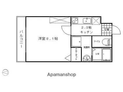 MESA VERDE 御園橋 A棟(1K/2階)の間取り写真