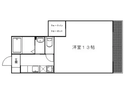 グランシード衣笠(1K/1階)の間取り写真