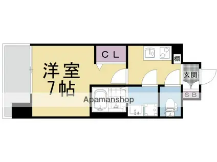 ファーストフィオーレ京都円町(1K/2階)の間取り写真