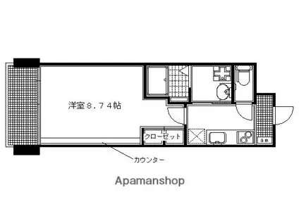プラネシア京阪出町柳(1K/2階)の間取り写真