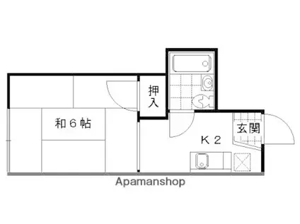 第二船岡山荘(1K/1階)の間取り写真