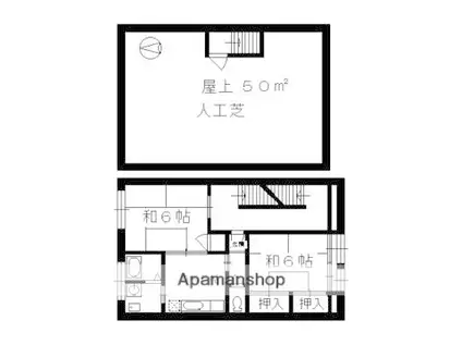 北山ビル(2DK/3階)の間取り写真