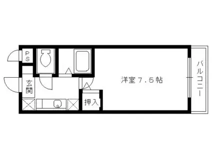 グランソフィア(1K/1階)の間取り写真