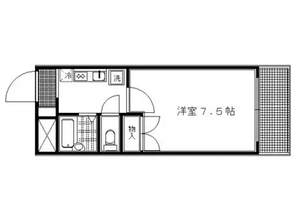 ヴィラ三晃(1K/2階)の間取り写真