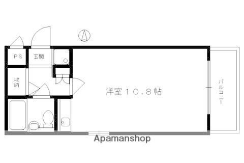 DETOM-1烏丸一条II(1DK/2階)の間取り写真