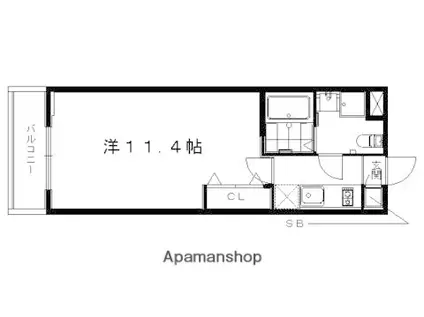 グランコスモ御所(1K/4階)の間取り写真