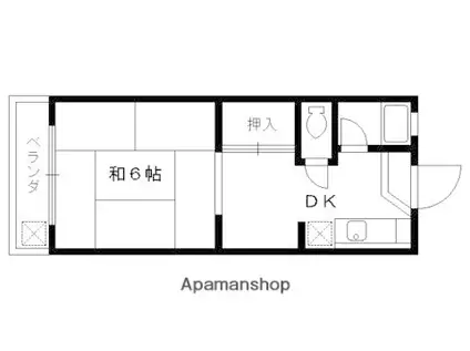 コーポ鳳瑞(1DK/3階)の間取り写真