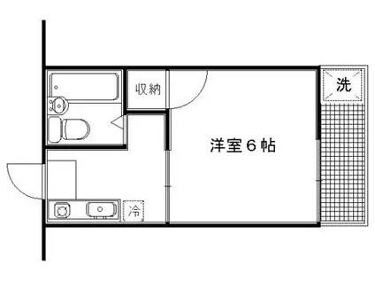 堀川ハイツ(1K/1階)の間取り写真