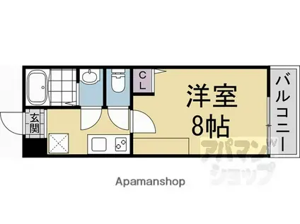 ALIVIO APM(1K/1階)の間取り写真