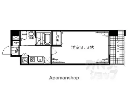 ベラジオ烏丸三条(1K/4階)の間取り写真