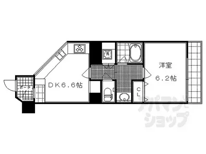 シュワルベ(1DK/3階)の間取り写真