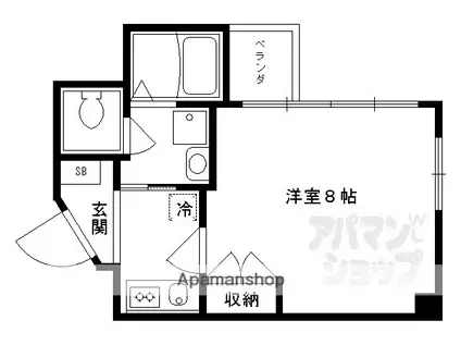 マホガニーコート(1K/6階)の間取り写真