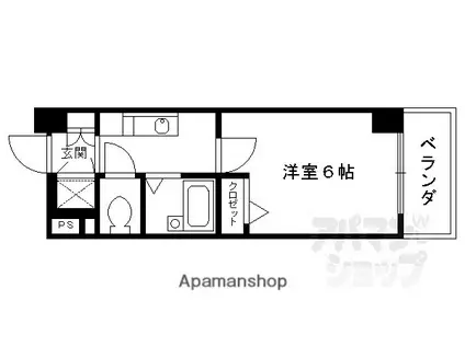 なかよしマンション四条大宮(1K/2階)の間取り写真
