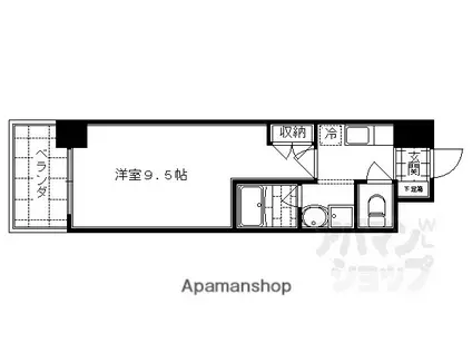 WITH 京 SEASONS(1K/4階)の間取り写真