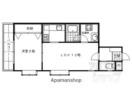 たけうちビル(1LDK/5階)の間取り写真