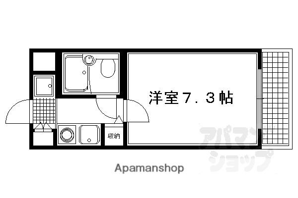DETOM-1西陣III(1K/2階)の間取り写真