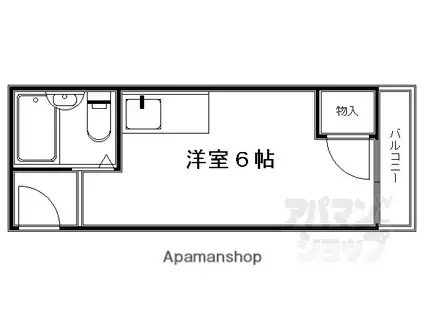 ワークスマンション(ワンルーム/2階)の間取り写真