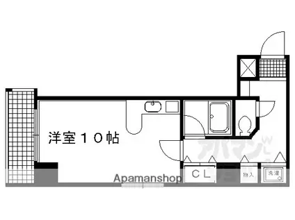 ライオンズマンション京都東堀川(ワンルーム/4階)の間取り写真