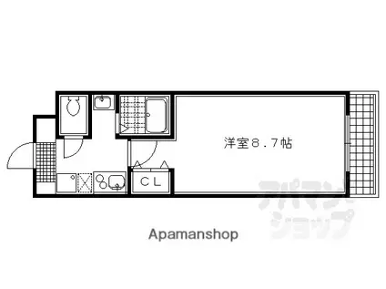 シルクピア五匠(1K/4階)の間取り写真