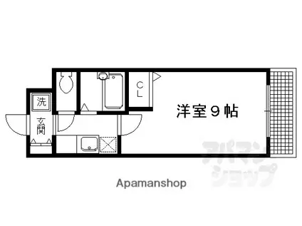 ル・シック北山II(1K/1階)の間取り写真