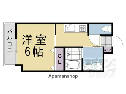 二条城ARCUS(1K/2階)の間取り写真