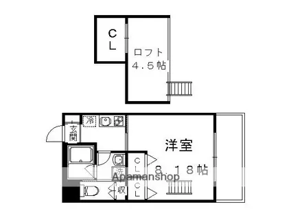 ILIOS(1K/2階)の間取り写真