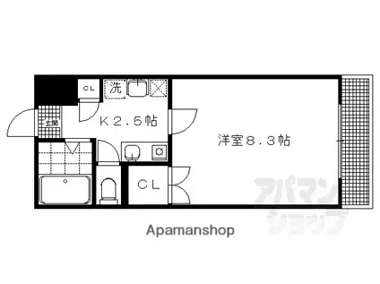 アルファブランカ(1K/1階)の間取り写真