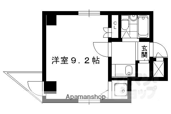 DETOM-1 二條城東(1K/7階)の間取り写真