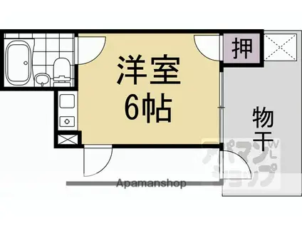 グッピーハイム(ワンルーム/1階)の間取り写真