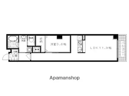 ソレイユ京都二条(1LDK/2階)の間取り写真