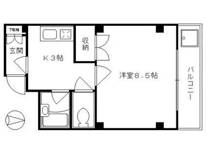 古門前丸美ビル(1K/5階)の間取り写真