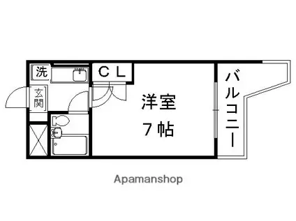 サンハイツ大新(1K/3階)の間取り写真