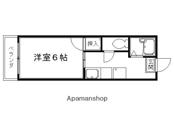 衣笠氷室町マンション(1K/2階)の間取り写真