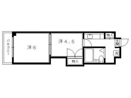 上賀茂葵之森町マンション(1K/4階)の間取り写真
