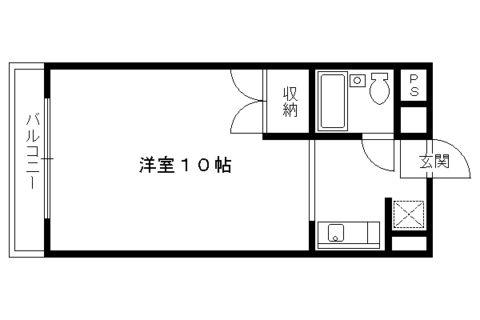 紫野西藤ノ森町マンション(1K/3階)の間取り写真