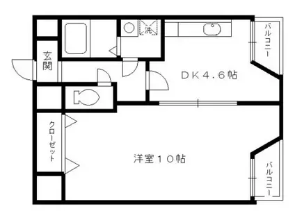 第二東久ハイツ(1DK/6階)の間取り写真
