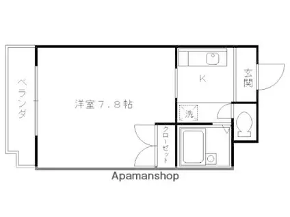 PASSER西院(1K/3階)の間取り写真