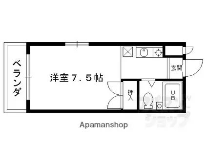 バルーンクラブI.II(1K/2階)の間取り写真