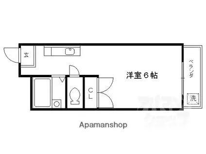 グレース嵯峨(1K/4階)の間取り写真
