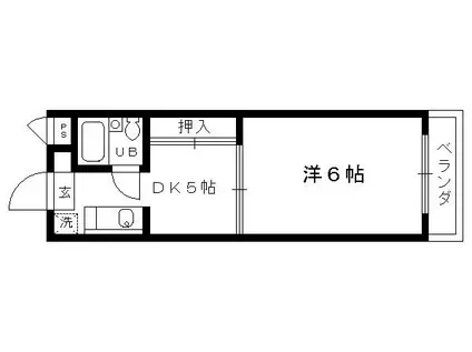 セシール太秦(1DK/1階)の間取り写真
