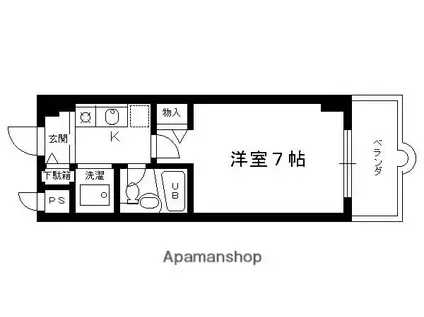 パラドール西院PART-II(1K/2階)の間取り写真