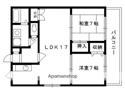 第1正美堂ビル(2LDK/8階)の間取り写真