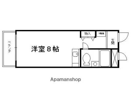 グランデ西京極(ワンルーム/3階)の間取り写真