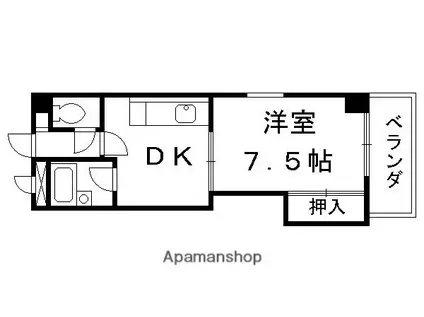 REDMOA(1DK/2階)の間取り写真