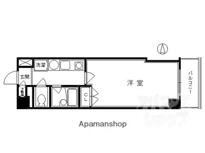 パインフィールド壬生(1K/3階)の間取り写真