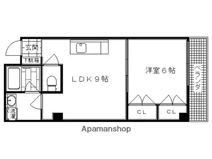 アルベールビルエイト(1LDK/2階)の間取り写真